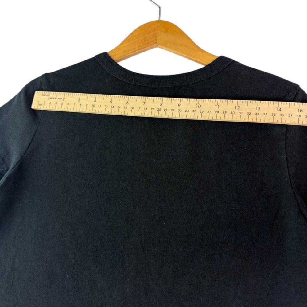 Women’s Black Crop Top Short Sleeve Fitted Stretchy Casual Basic - Picture 6 of 7